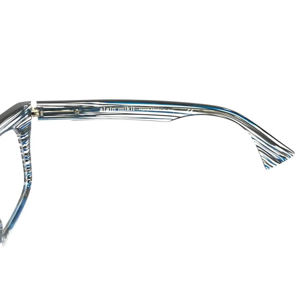 Alain Mikli Eyeglasses Frames A03021 3089 Striped Black Blue Full Rim 50-17-145